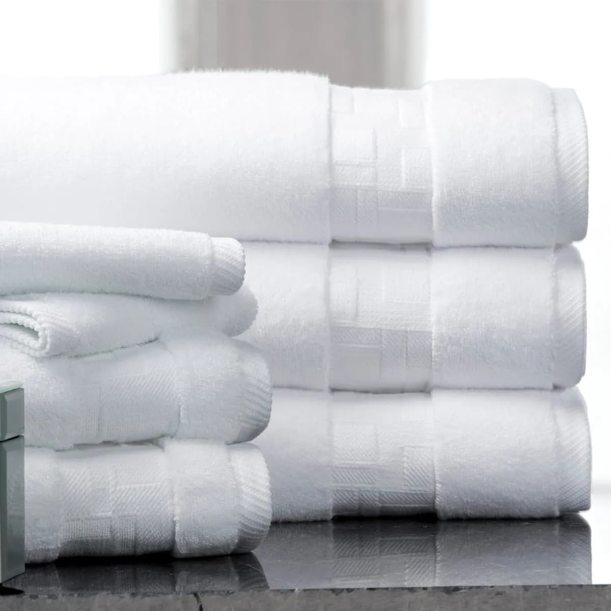 Geometric Dobby Border Towel Collection
