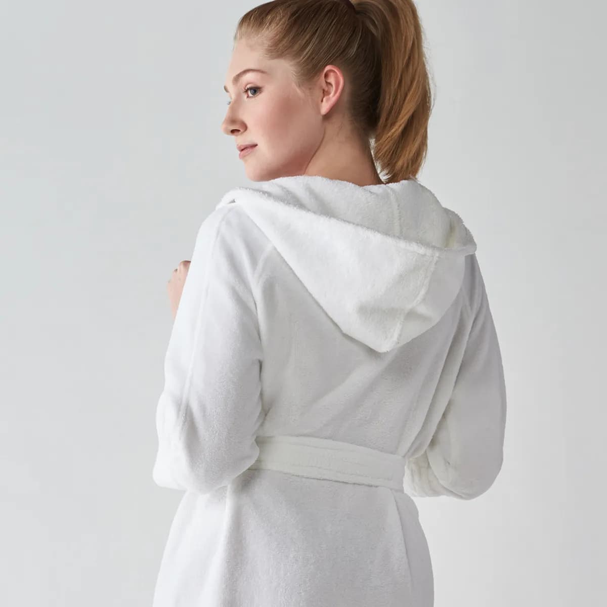 Rachel Velvet Terry Hooded Bathrobe