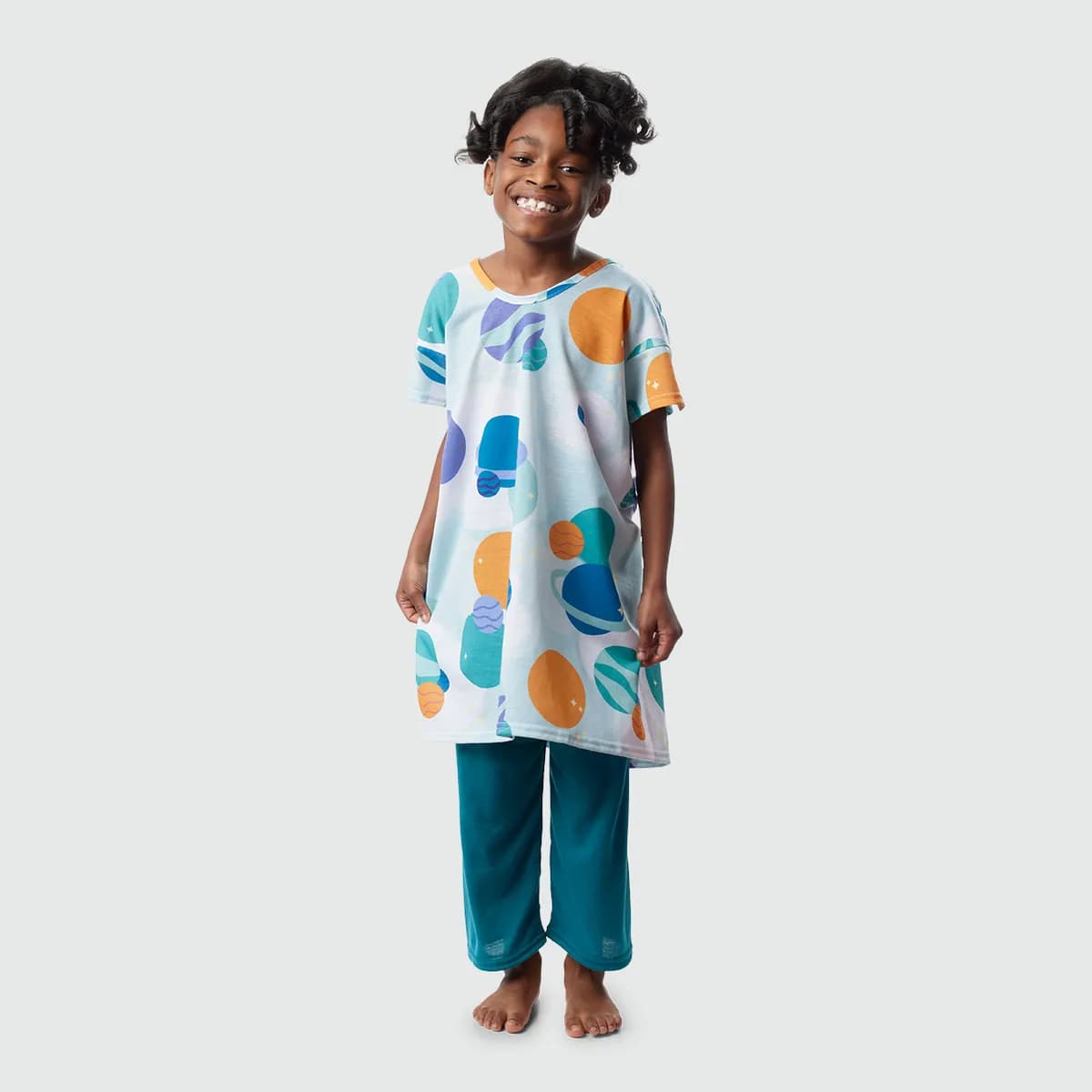 Pediatric Patient Gowns with Solar System Print