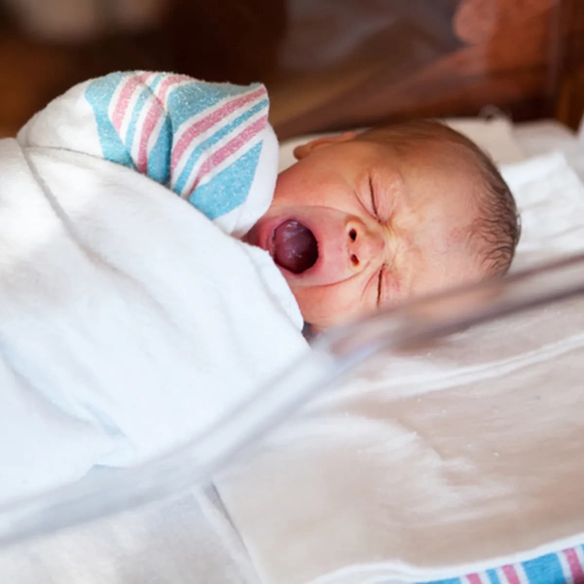 Striped Pink and Blue Baby Blankets