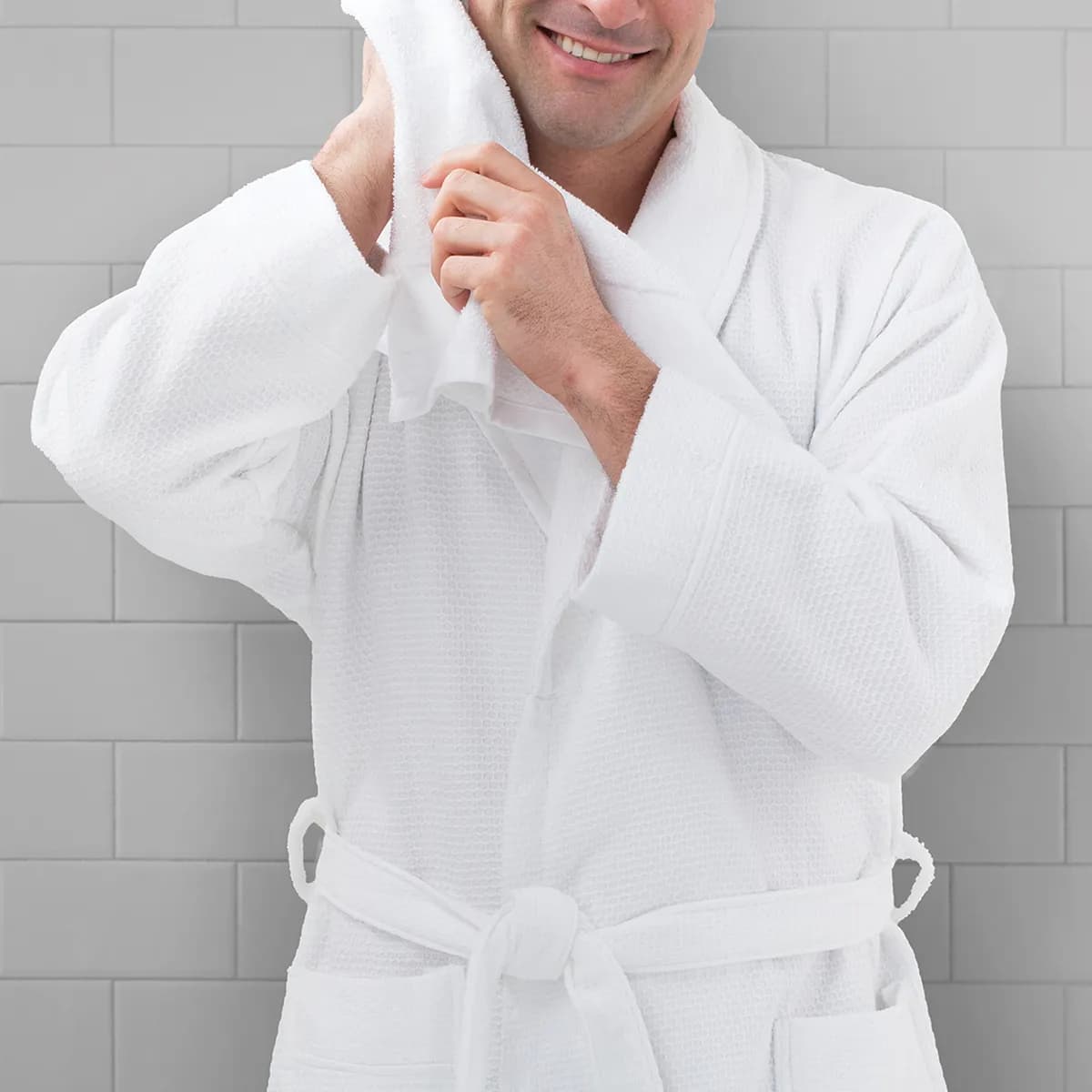 Honeycomb Weave Cotton Bathrobe