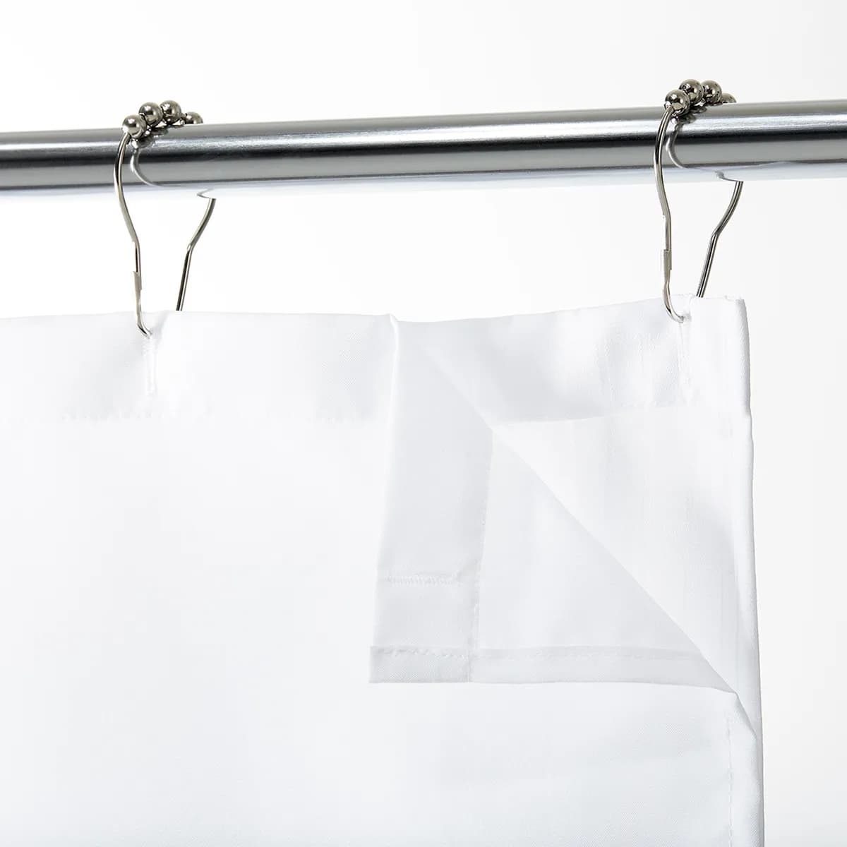 Polyester Shower Curtain Liner with Sewn Eyelets